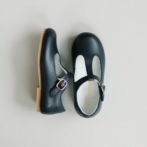 L'Amour Girls Eleanor T-Bar Flat Black Size 4